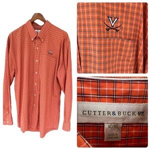 Cutter & Buck University of Virginia UVA Long Sleeve Button Men’s Shirt Sz XLT